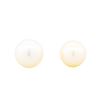Image 1 : 14KT Yellow Gold White Pearl Stud Earrings