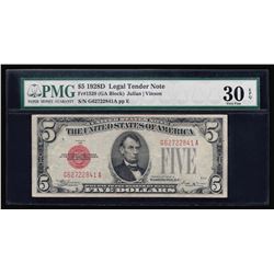 1928D $5 Red Seal Legal Tender Note PMG VF30 EPQ