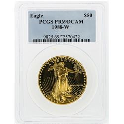 1988-W $50 American Gold Eagle Coin PCGS Graded PR69DCAM