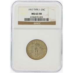 1917 Standing Liberty Quarter Type 1 NGC Graded MS63 FH