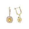 Image 2 : 14KT Yellow Gold 1.40ctw Yellow Sapphires and Diamond Earrings