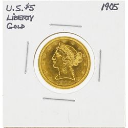1905 $5 Liberty Head Half Eagle Gold Coin