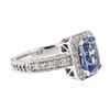 Image 1 : 14KT White Gold 1.54ct Tanzanite and Diamond Ring
