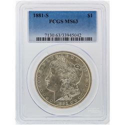 1881-S $1 Morgan Silver Dollar PCGS Graded MS63