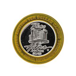.999 Silver Reno Hilton Reno, Nevada $10 Casino Gaming Token Limited Edition