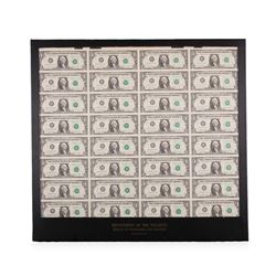 Rare 1981 $1 Uncut Sheet with Mismatch Serial Error