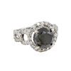Image 1 : 14KT White Gold 6.34ctw Fancy Black Diamond Ring