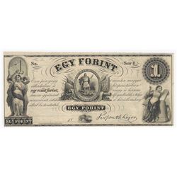 1800s $1 Egy Forint Obsolete Bank Note