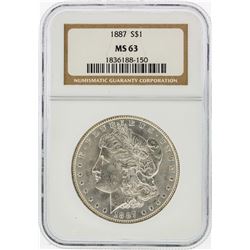 1887 $1 Morgan Silver Dollar NGC Graded MS63
