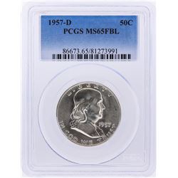 1957-D Franklin Half Dollar Coin PCGS MS65FBL