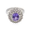 Image 2 : 14KT White Gold 2.18ct Tanzanite and Diamond Ring