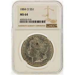 1884-O $1 Morgan Silver Dollar NGC Graded MS64