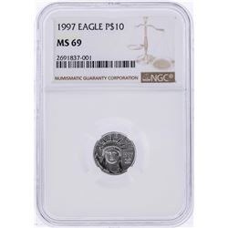 1997 $10 American Platinum Eagle Coin NGC MS69