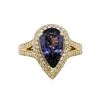 Image 2 : 14KT Yellow Gold 3.60ct Tanzanite and Diamond Ring