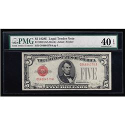1928E $5 Red Seal Legal Tender Note PMG XF40 EPQ
