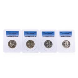 Set of (4) Franklin Half Dollar Coins PCGS Graded MS64FBL