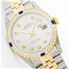Image 1 : Mens Rolex Two Tone Sapphire and Diamond Datejust Wristwatch