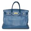Image 2 : Authentic Vintage Hermes 40cm Blue Birkin Ardenne Leather With Gold Hardware