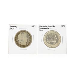 1893 Barber Half Dollar and 1893 Columbian Exposition Commemorative Half Dollar