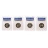 Image 1 : Set of (4) 1960 Franklin Half Dollar Coins PCGS Graded MS64