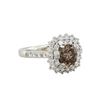 Image 1 : Platinum 1.13ct Natural Fancy Brown Diamond Ring