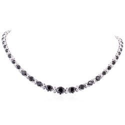 14KT White Gold 32.21ctw Fancy Black Diamond Necklace