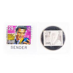 Elvis King of Rock and Roll 1oz .999 Silver Coin and Stamp