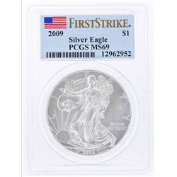 2009 $1 American Silver Eagle Coin PCGS Graded MS69