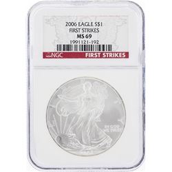 2006 $1 American Silver Eagle Coin NGC Graded MS69