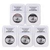 Image 1 : Set of (5) 2012 Lydian Mint .999 Silver 1 Troy Ounce Coins NGC Certified