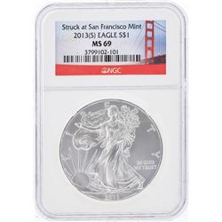 2013-S $1 American Silver Eagle Coin NGC Graded MS69
