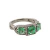 Image 1 : 14KT White Gold 1.40ctw Emerald and Diamond Ring