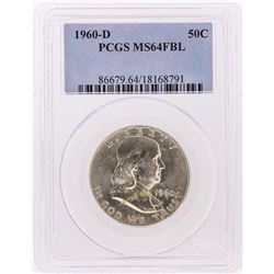 1960-D Franklin Half Dollar Coin PCGS MS64FBL