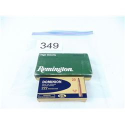 20 rounds 444 Marlin 240 grain soft point & 20 rounds 222 Remington 50 grain soft point