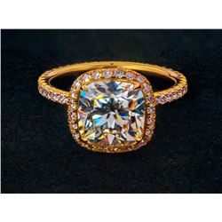 Ideal Cushion Cut Diamond Ring