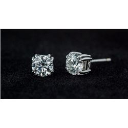 1 TCW Round Brilliant Diamond Earring Studs!
