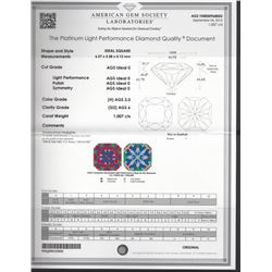 2.02 TCW Ideal Square Diamond Earrings