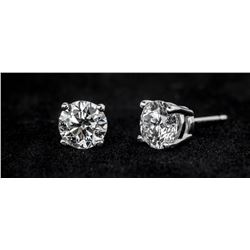 2.07 TCW Round Brilliant Diamond Earrings