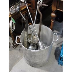 Large pot of fixtures and tools