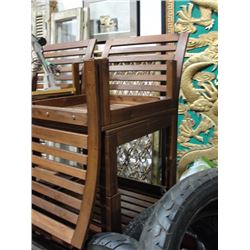 Set of 8 teak patio chairs