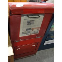 Vintage red newspaper box