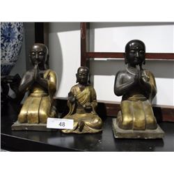 3 bronze buddha's