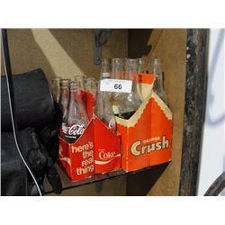 Vintage case of Orange Crush bottles and case of Coca Cola bottles