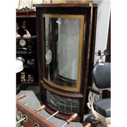 Pair of fabulous curved glass Victorian windows one has tiny hole