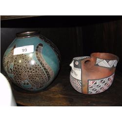 2 pieces of South American pottery