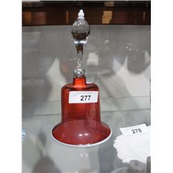Victorian cranberry glass bell