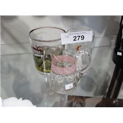 3 pieces of victorian glass