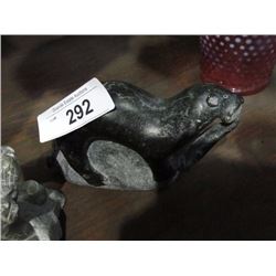 Carved soapstone otter