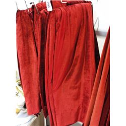 1 of 6 red velvet half wall drapes