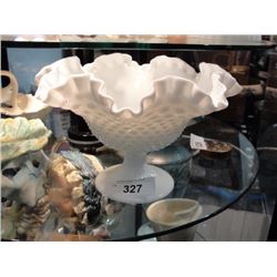 Milkglass hobnail compote